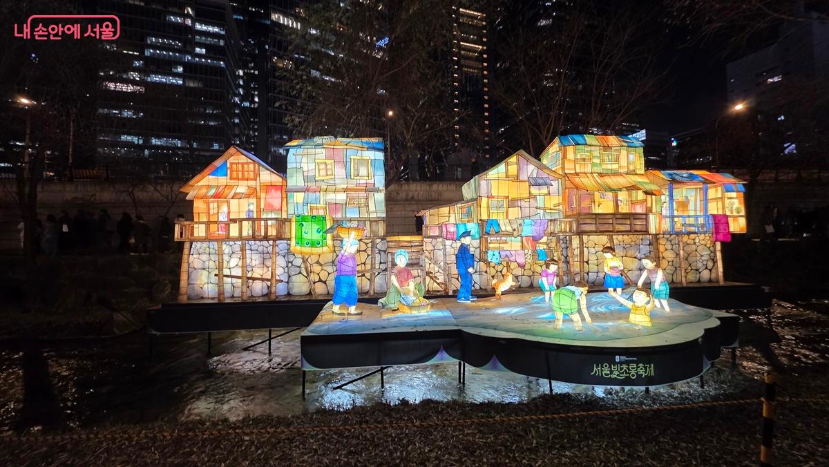 서울빛초롱축제 청계천 복원 20주년 기념작 청계의 빛 모습