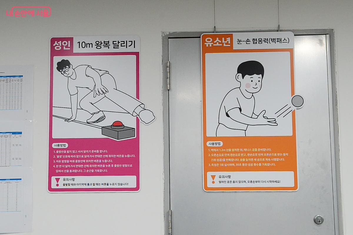 체력 측정 항목별 안내문 &copy;오도연