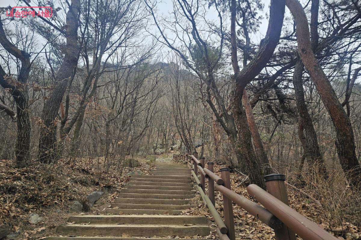 호압사를 지나 본격적으로 정상으로 향하는 등산로 &copy;김도희