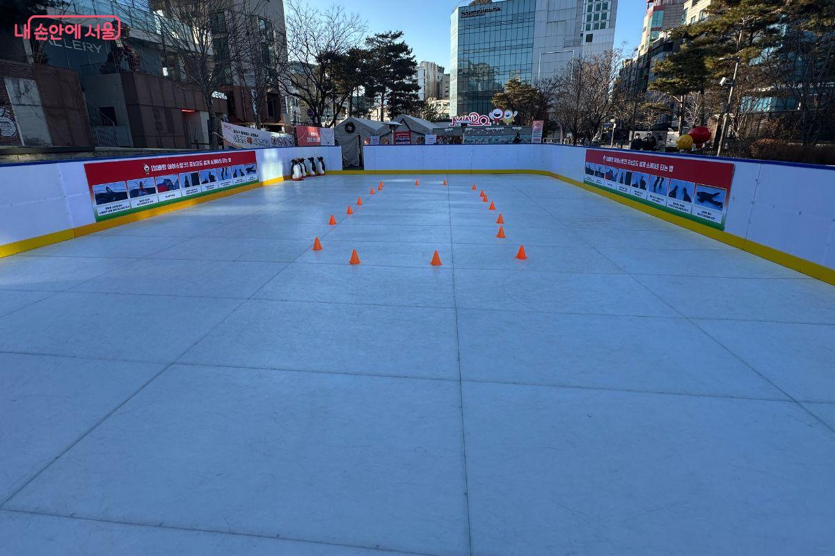 약 150㎡ 규모의 아이스링크가 만들어졌다.&copy;김재형