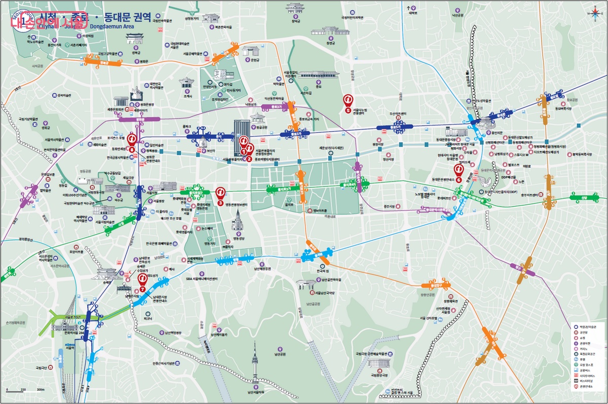 서울 도심 관광지도 &copy;서울시