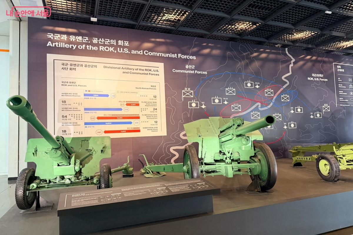 책이나 TV에서 보던 무기들을 실제로 둘러볼 수 있다.