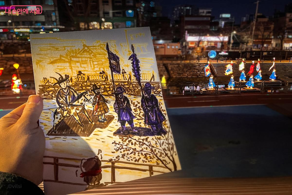 다시 보고 싶은 작품, '어가행렬'의 선두 행렬을 그려 보았다. &copy;이진형