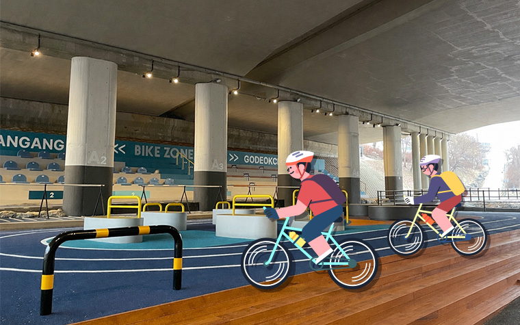 달리다 쉬어가세요&hellip;다리 아래 '고덕천 라운지' 조성