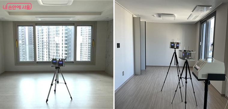 신축공동주택 실내공기질 오염도 검사 사진
