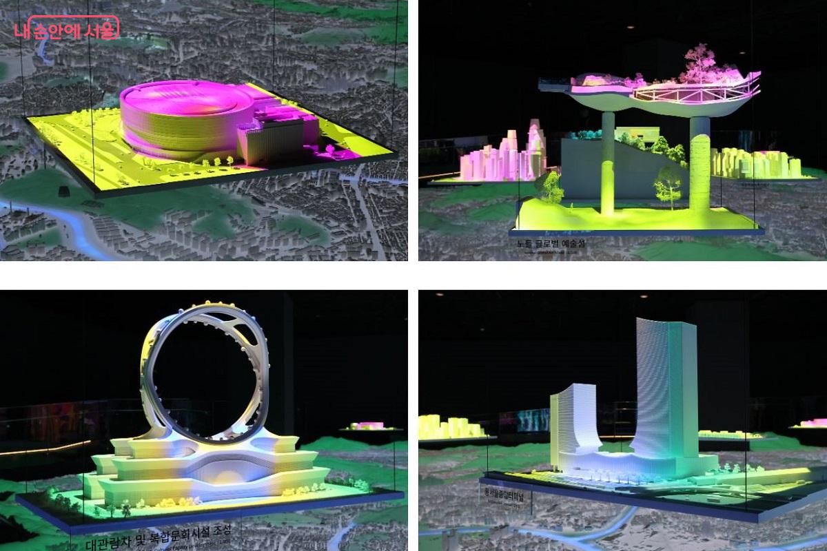행잉모형은 아레나공연장, 노들섬, 대관람차, 동대문종합터미널 등 서울시에서 추진중인 서울의 미래를 표현한다. &copy;이봉덕  