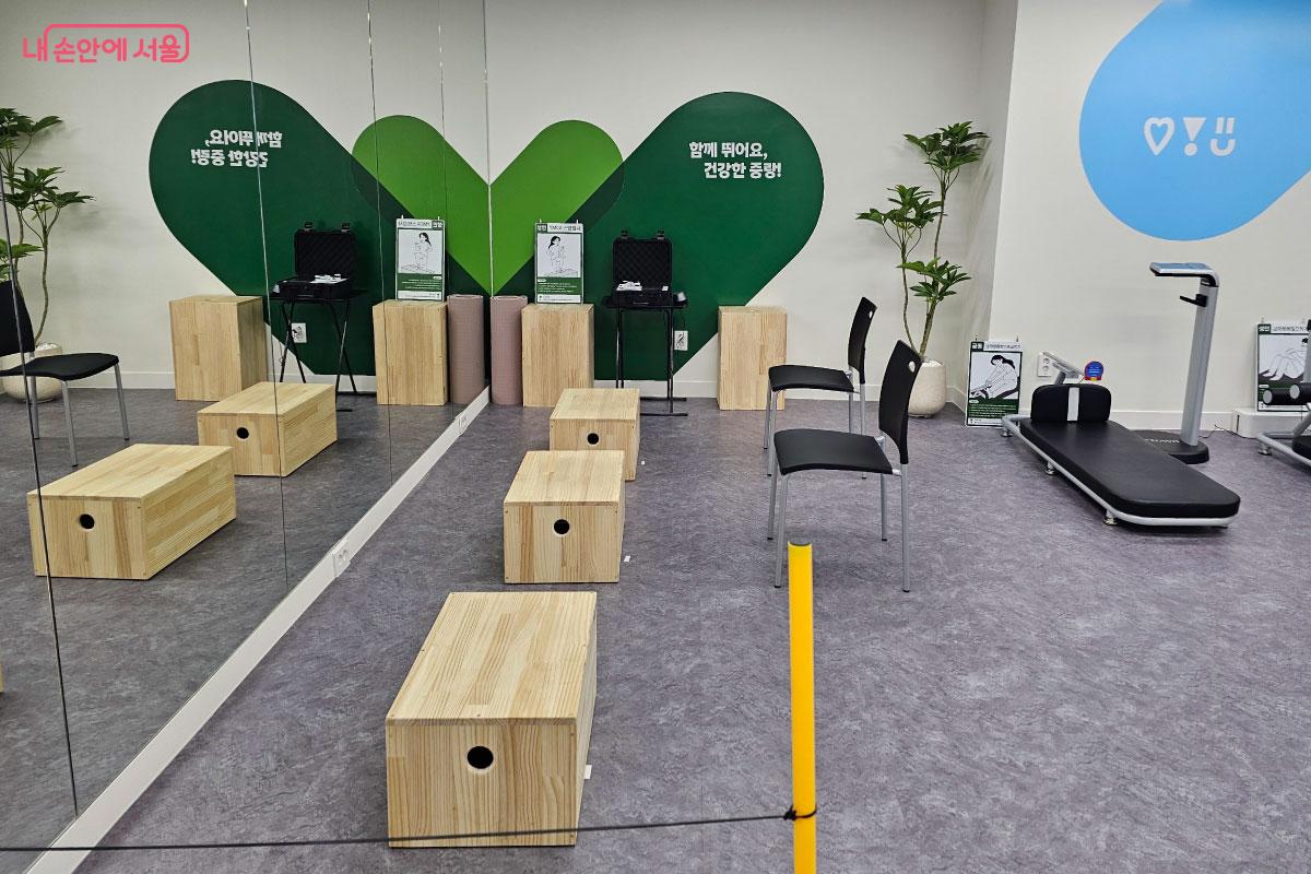 심폐지구력을 테스트하는 스텝 검사 &copy;홍혜수  