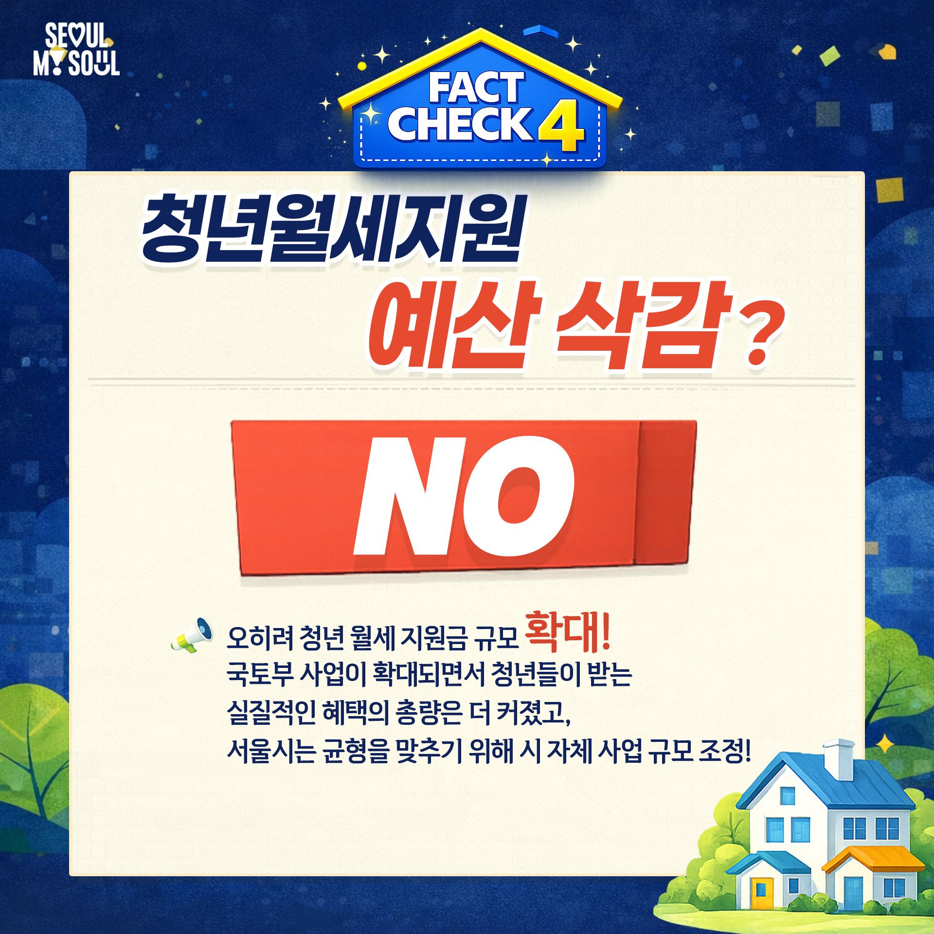  청년 월세 지원 예산 삭감? 사실이 아닙니다.