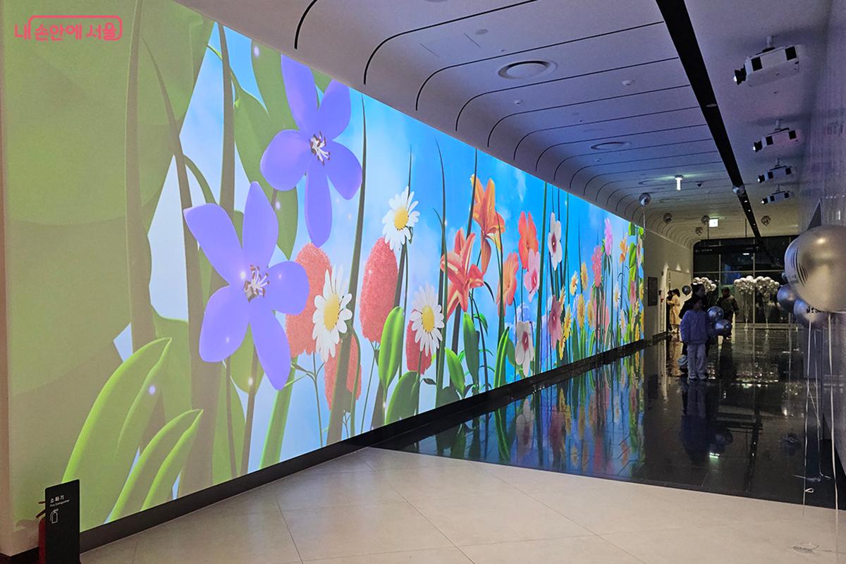 서울갤러리로 들어가는 복도에 설치된 디지털 월 ©오도연