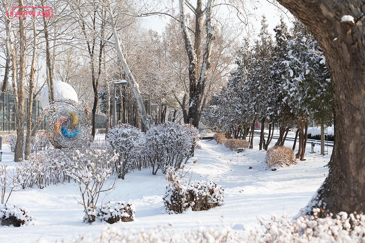 화랑대철도공원, 겨울 설경 속에서 만나는 서울의 낭만 ⓒ문청야