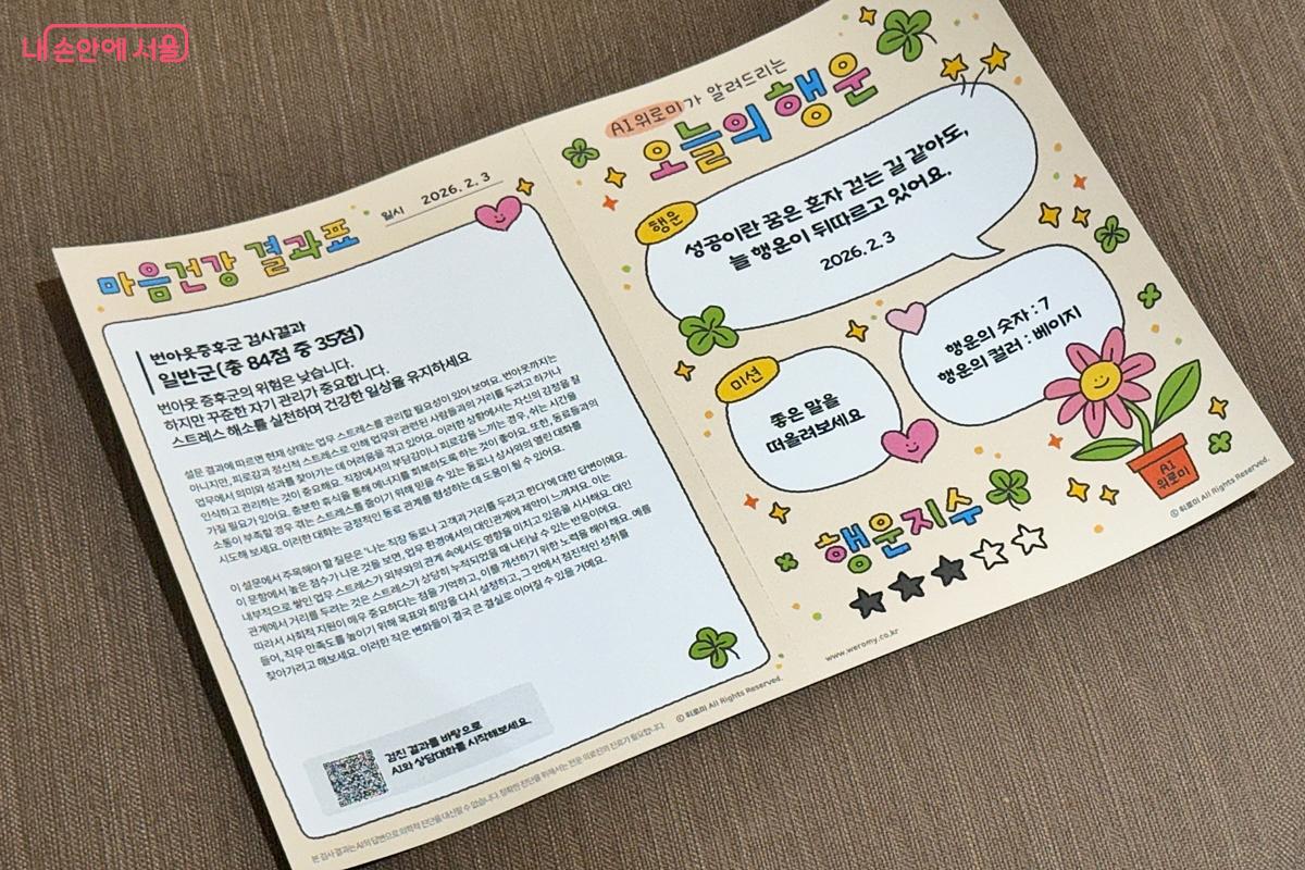 결과는 프린트물로도 받아볼 수 있다. &copy;임윤아 