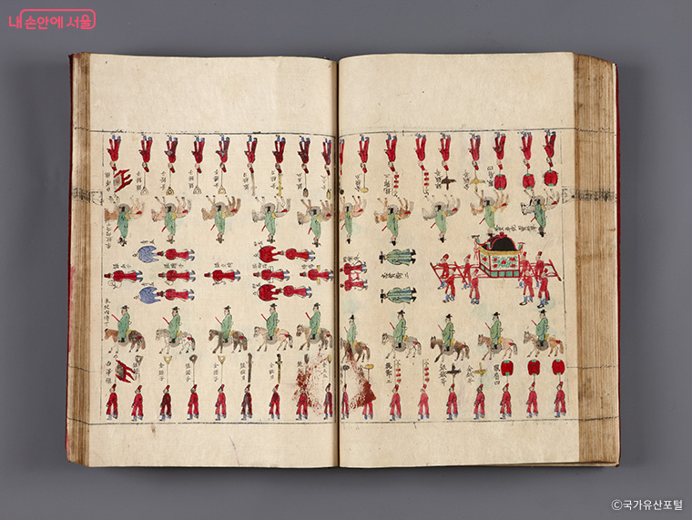 왕실의 주요 행사에 많은 말들이 동원되었다. [조선왕조의궤] 