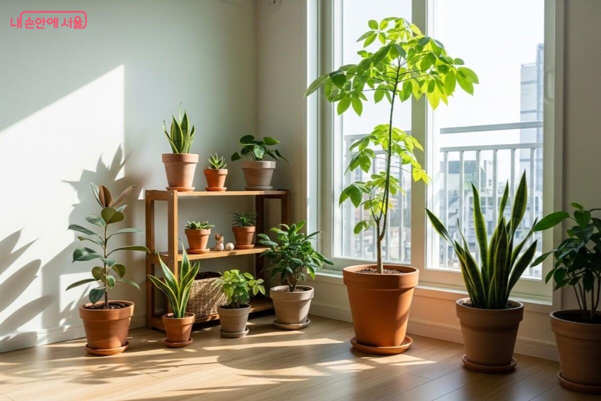 베이크아웃 후 공기정화 식물을 들여놓았다. ©김건우