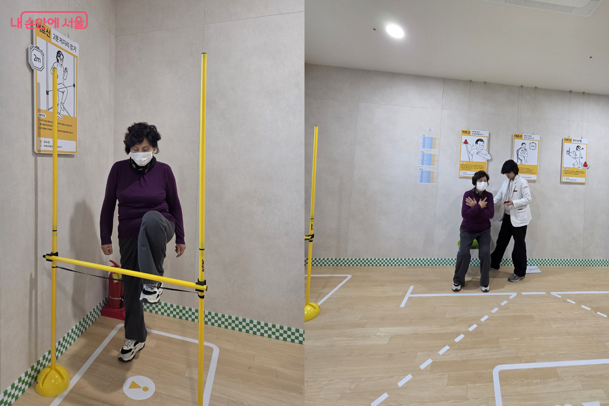  심폐지구력, 2분 제자리 걷기 근기능, 의자에 앉았다 일어서기 측정 &copy;장미화