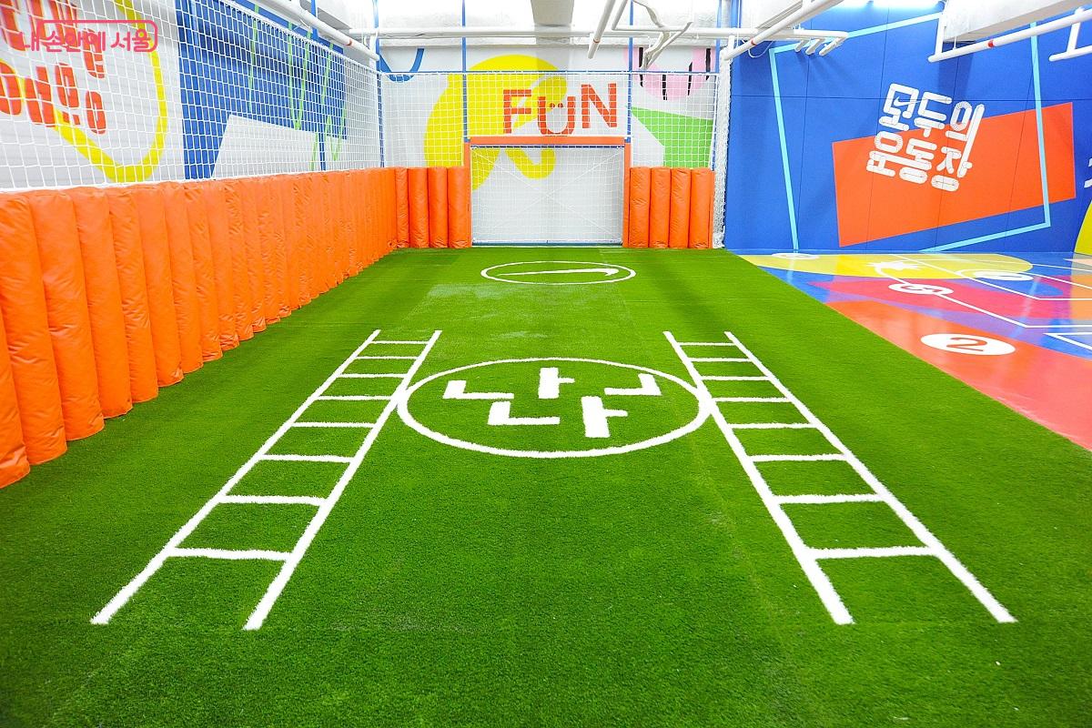 인조 잔디로 조성된 풋살존 &copy;조수봉