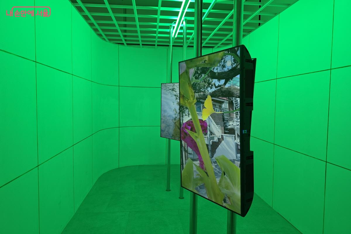 미술관 로비, 하역장 셔터, 잔디마당 등 공간 곳곳에 작품을 배치한 방식도 신선했다. ⓒ심재혁