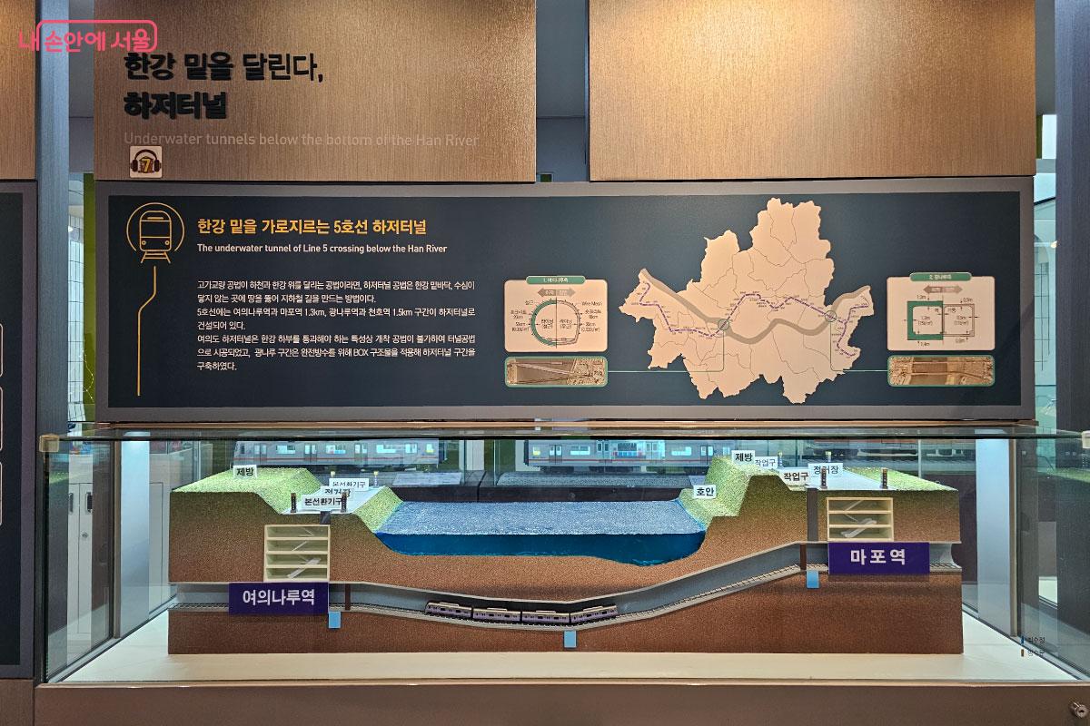  한강 아래 역을 만든 하저터널에 대한 설명 &copy;홍혜수