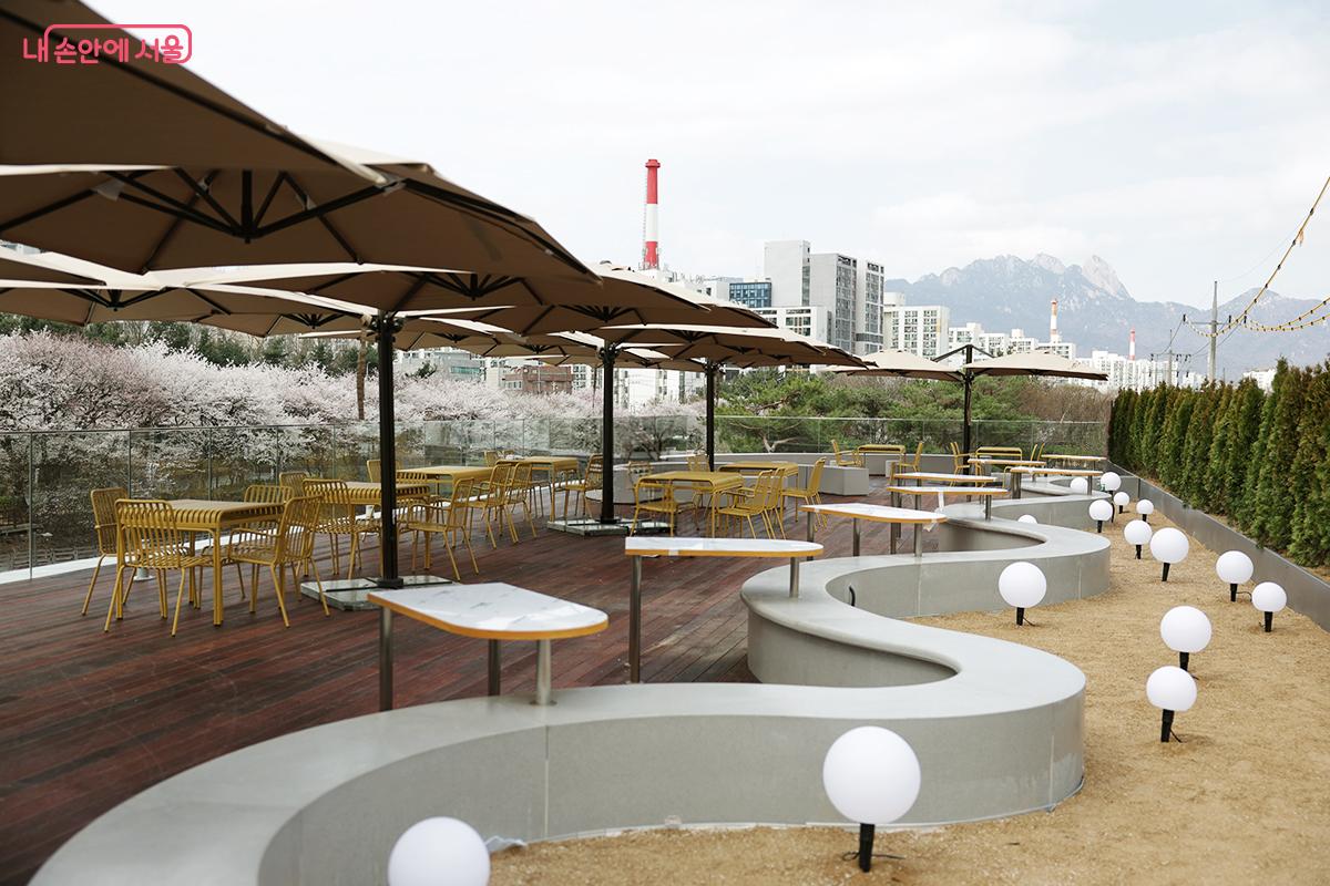 아름답게 꾸며진 옥상 전망대 전경 &copy;김아름