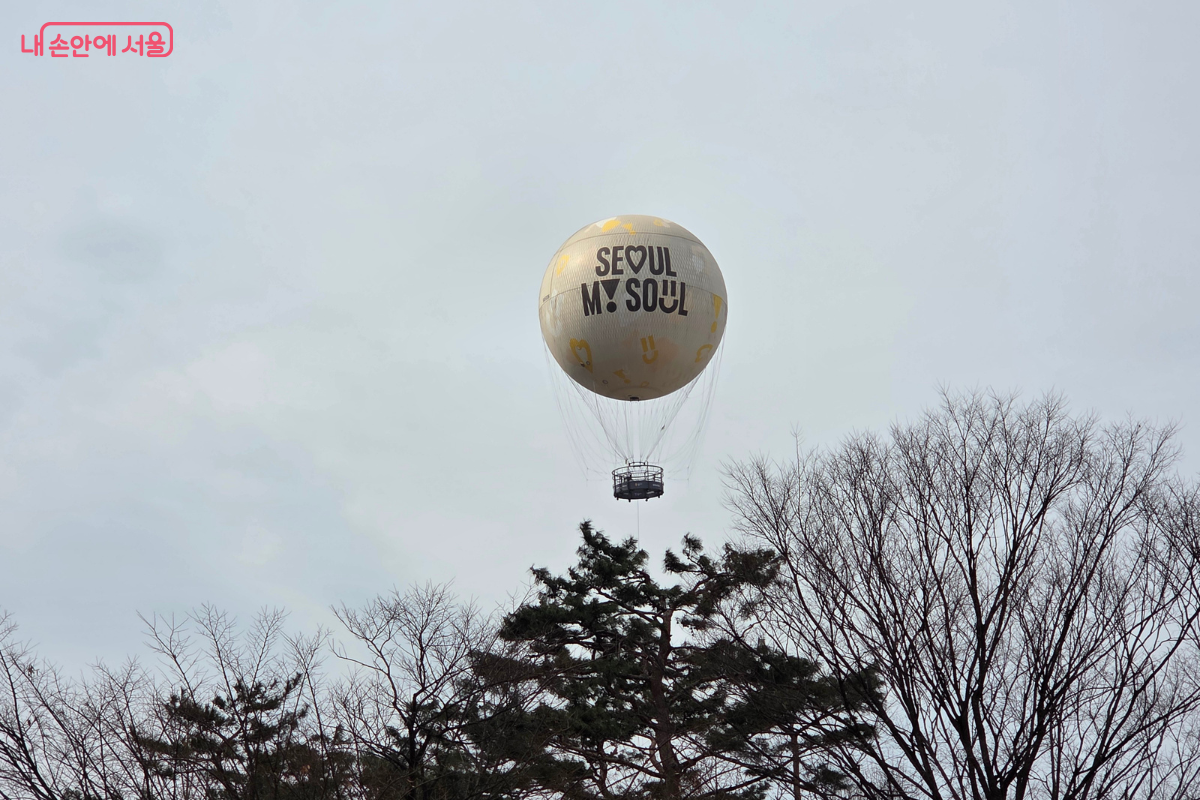 여의도 공원 상공에 떠있는 서울달 모습 © 김승아