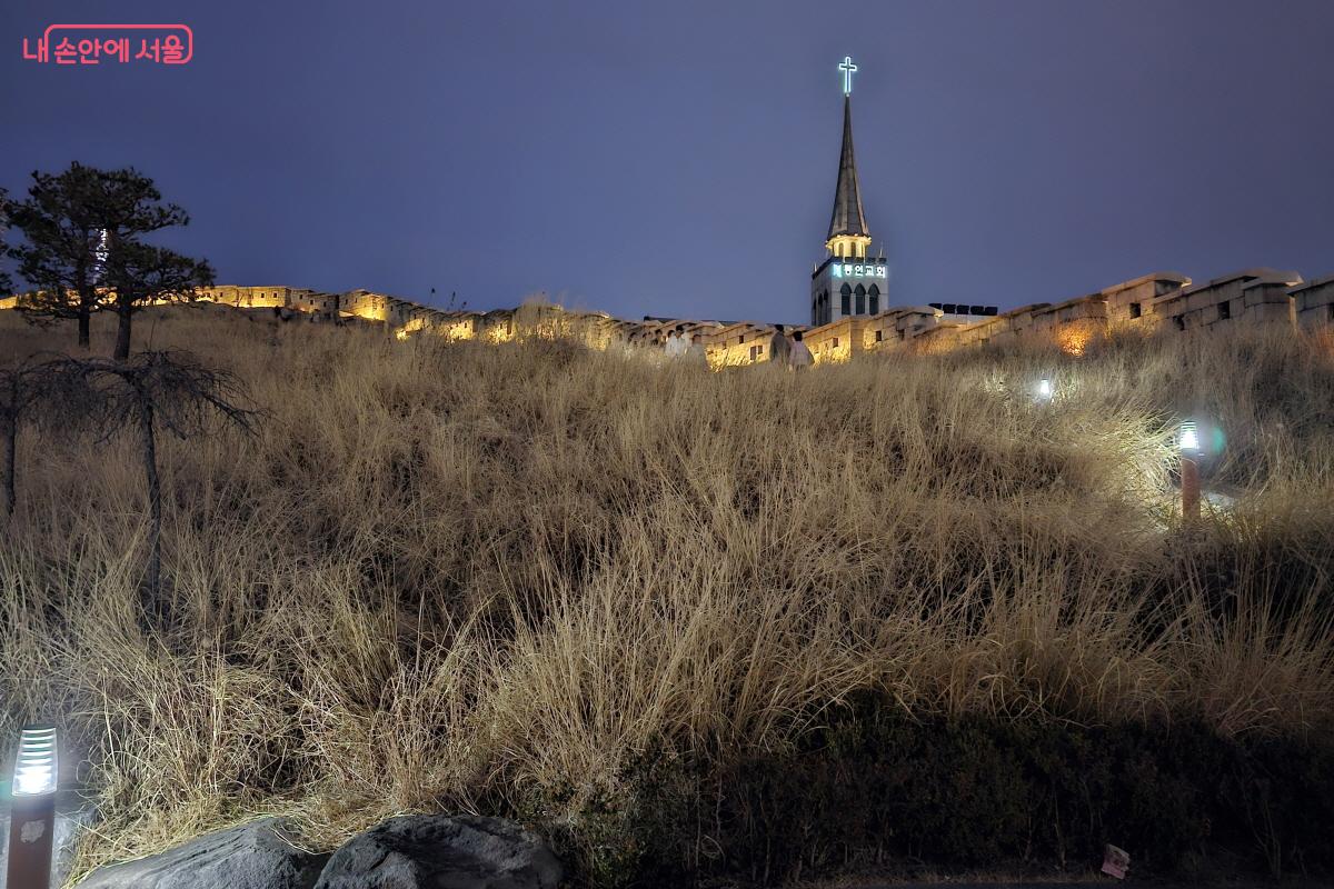 성곽과 도심 풍경이 교차하는 지점에 자리한 흥인지문공원 ©박근호