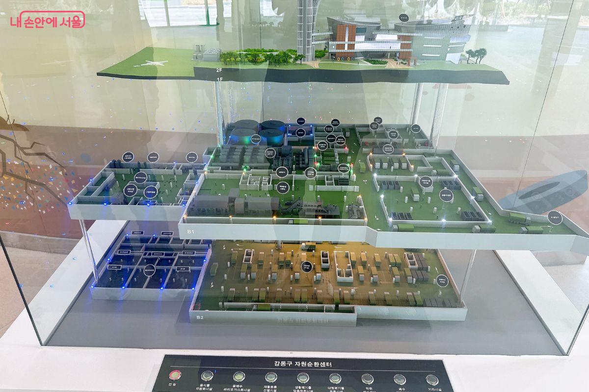 모형도를 통해 강동구 자원순환센터를 전체적으로 둘러 볼 수 있다. ©김재형