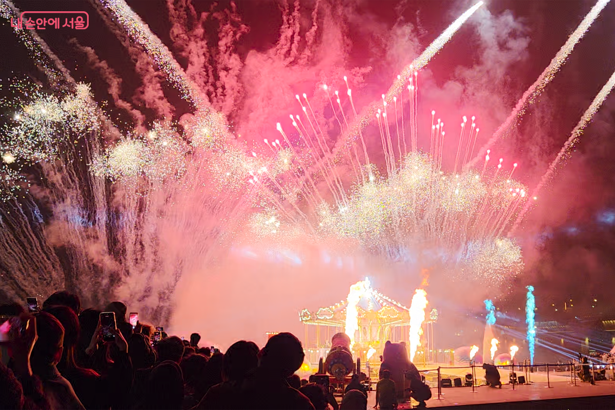 한강공원을 화려하게 환호와 함께 미디어 아트 쇼 '시그니처 쇼'즐긴다.&copy;장미화