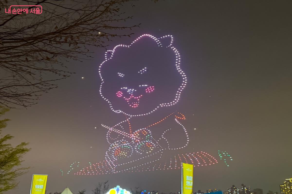 한강 밤하늘을 빛으로 물든 <드론 라이트 쇼>