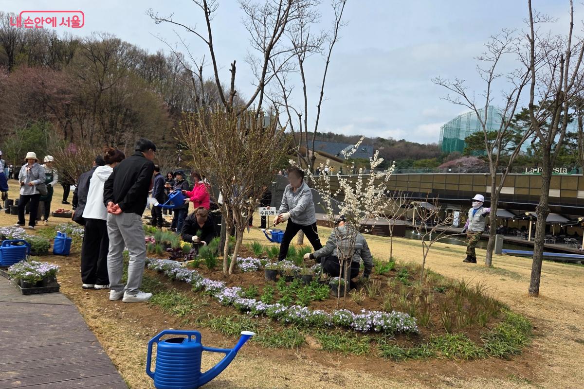 돌단풍, 에버골드, 휴케라 등 초화류가 심어지고 정원을 조성했다. &copy;김미선
