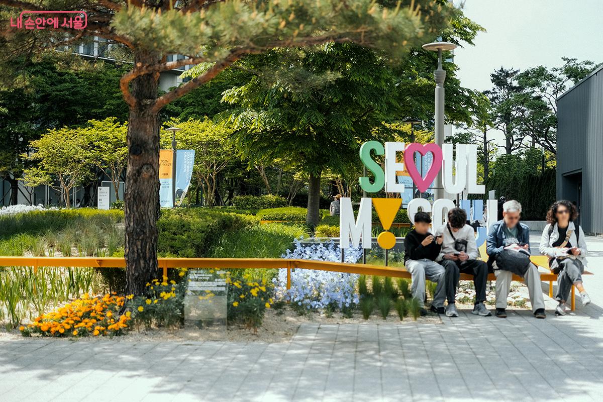 서울숲역 5번출구 광장, 노란빛과 화사한 꽃들이 어우러진 정원 '빛의 띠 Loop of Light' (최재혁, 신수란 작가) ©김아름