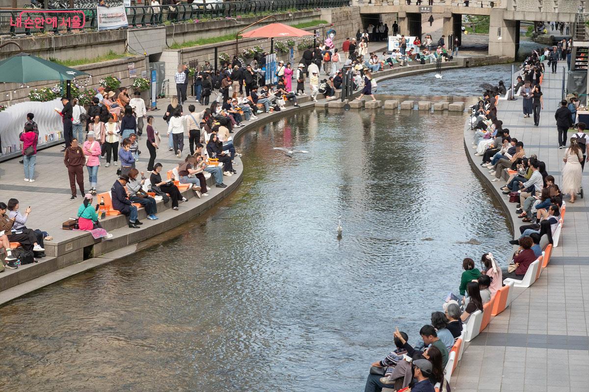 서울야외도서관 책읽는 맑은냇가, 23일 16시에 개장했다 Ⓒ김인수