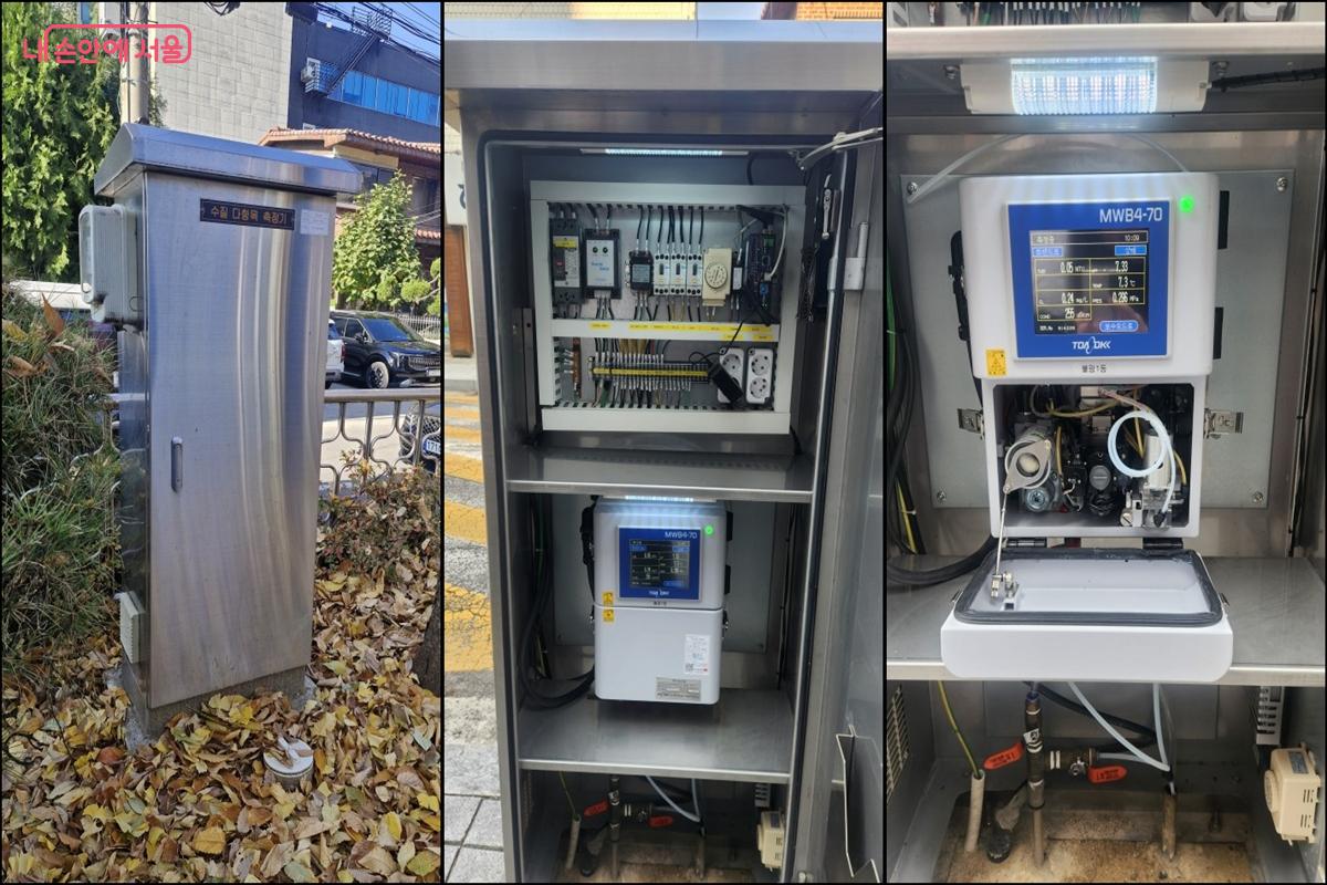 측정기 외함(왼쪽)과 측정기 내부(가운데, 오른쪽) 모습 &copy;서울시