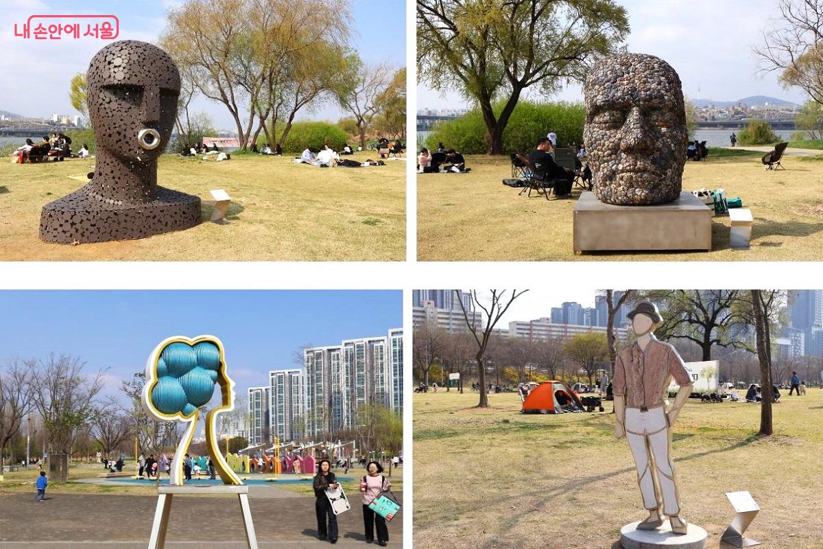 인간의 거대 두상 및 인물 조각들이 시민들에게 사색의 시간을 제공한다. &copy;이봉덕