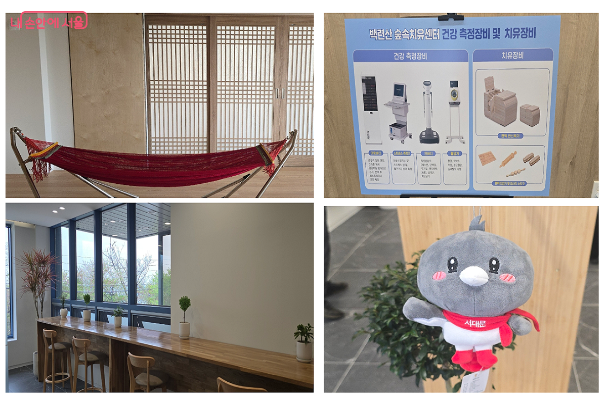 흔들흔들 해먹도 있고, 서대문구 마스코트 서치가 건강을 응원한다. &copy;최윤정