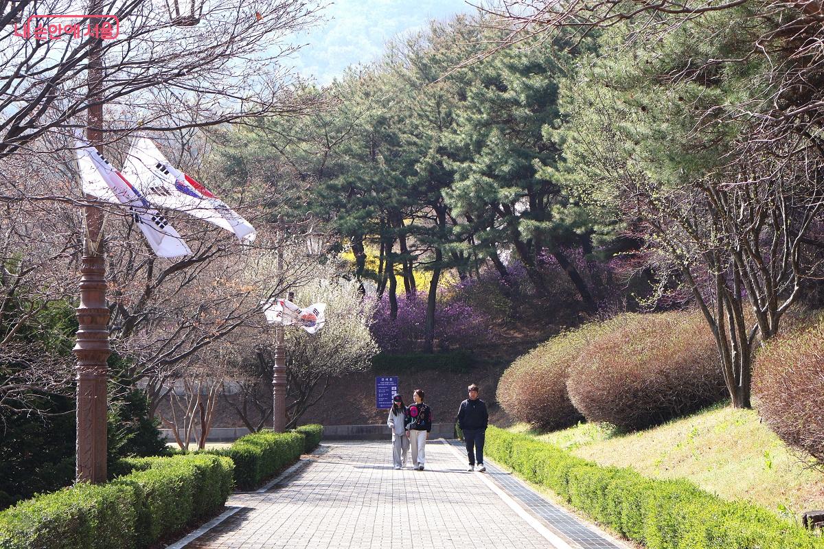 태극기가 휘날리는 국립4&middot;19민주묘지 산책로 &copy;김대진