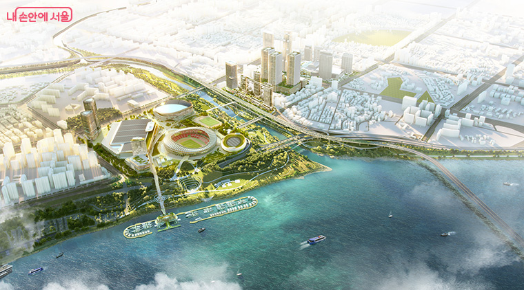 탄천한강변 수변공간 조성 조감도