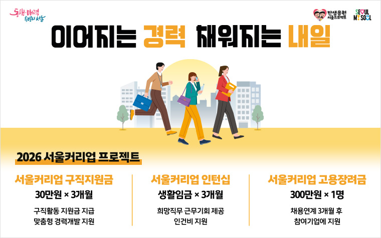 ‘서울커리업 프로젝트’는 경력보유 양육자를 위한 취업 지원 3종 패키지(▴구직지원금 ▴인턴십 ▴고용장려금)다.