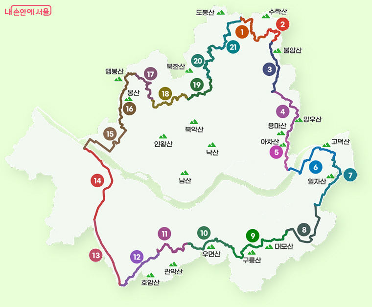 서울둘레길 21개 코스