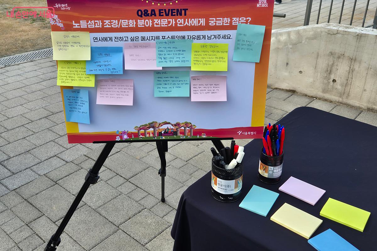 1부 &lsquo;노들의 미래&rsquo; 이야기에서는 강연자들에게 묻고 싶은 내용을 미리 적어두었다. &copy;이혜숙