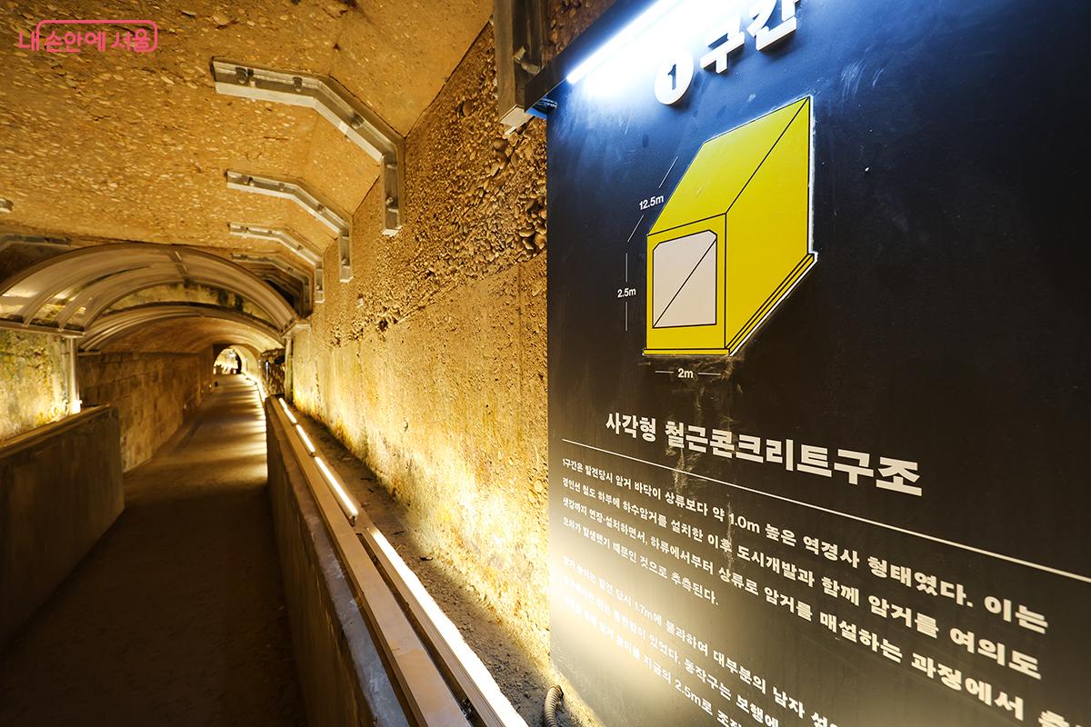 지하 배수로는 총 5개의 구간으로 구성되어 있다. &copy;김주연