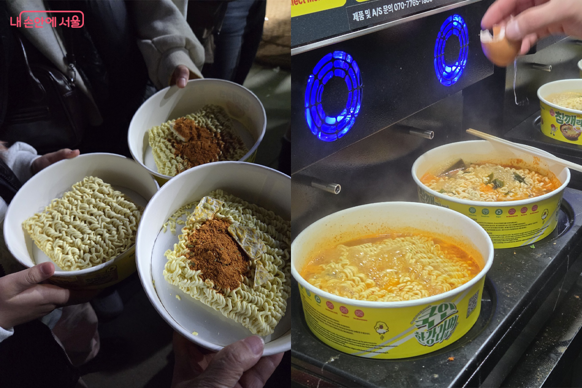 강바람을 맞으며 한강에서 먹는 한강라면은 특별히 더 맛나다. &copy;장미화