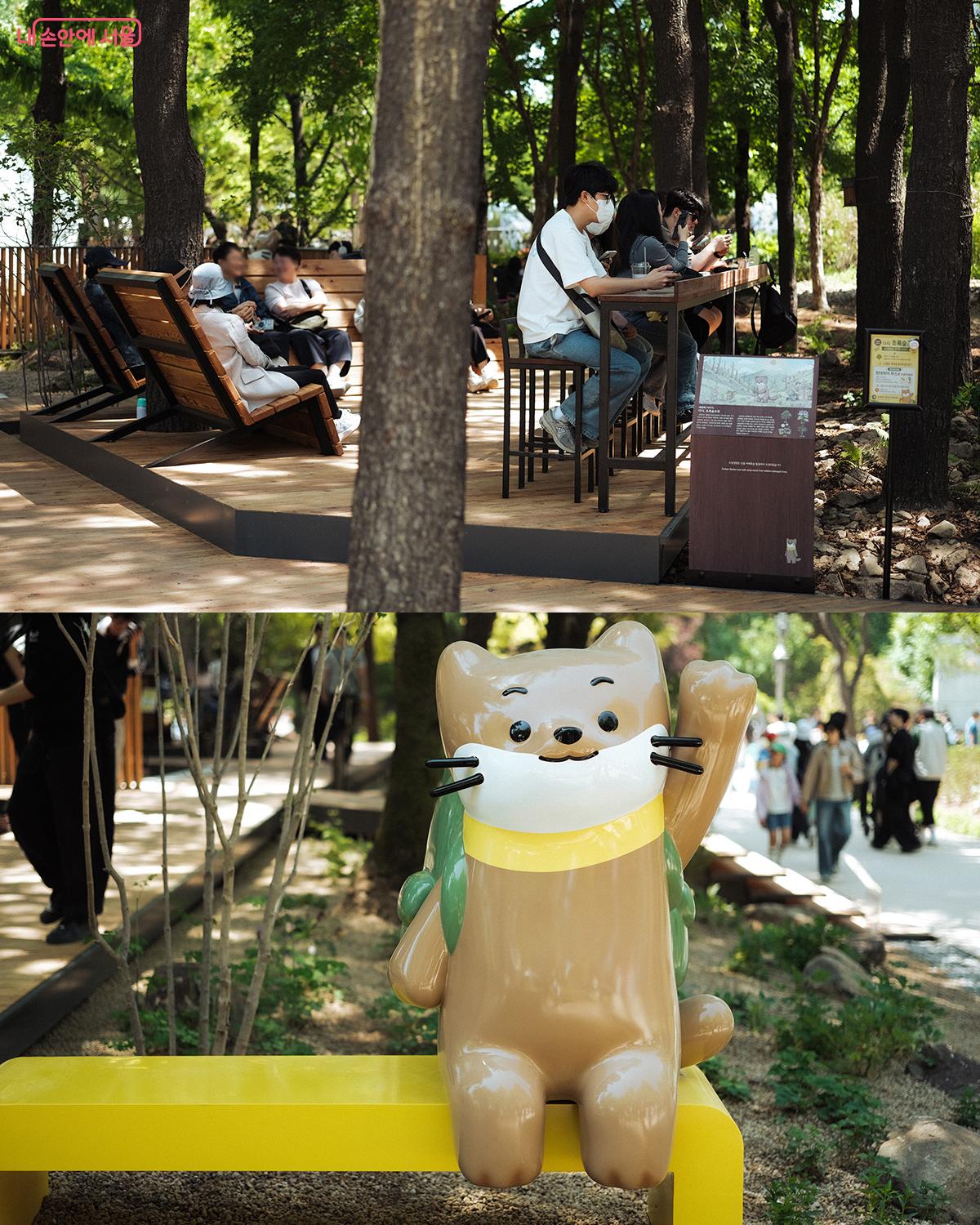 멸종 위기종 담비를 모티브로 한 현대위아 마스코트 ‘도담이’와 함께 생태 회복과 지속 가능한 환경의 가치를 표현한 ‘도담정원’ ©김아름