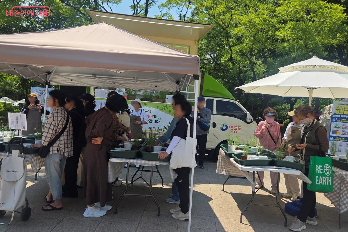 합리적인 가격으로 라벤더를 화분에 심으면서 즐거운 추억을 만들었다. &copy;김미선