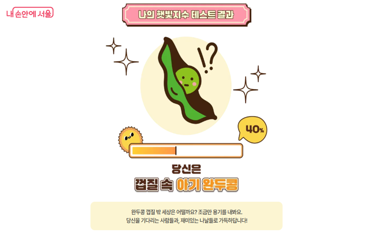 자기 진단하기 '나의 햇빛지수 테스트' ©365 서울챌린지