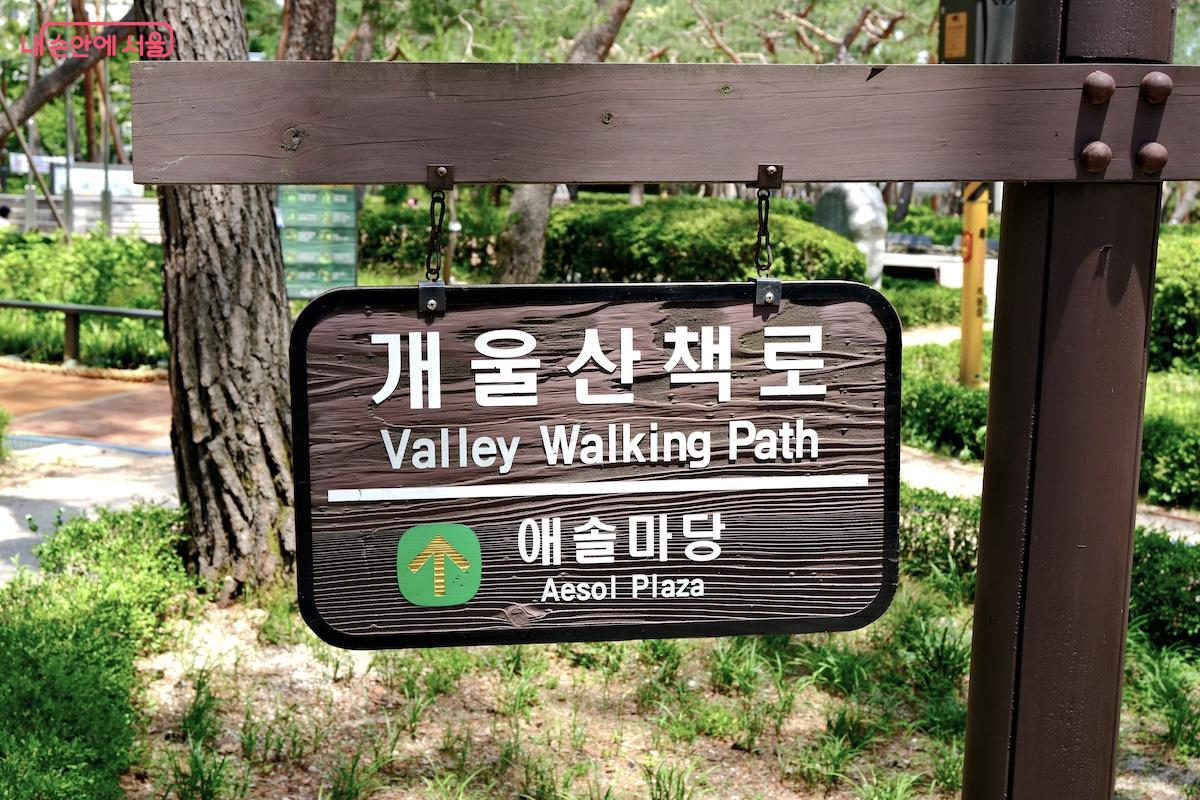 맨발산책로 주변에는 개울산책로라는 또 다른 산책로도 즐길 수 있다