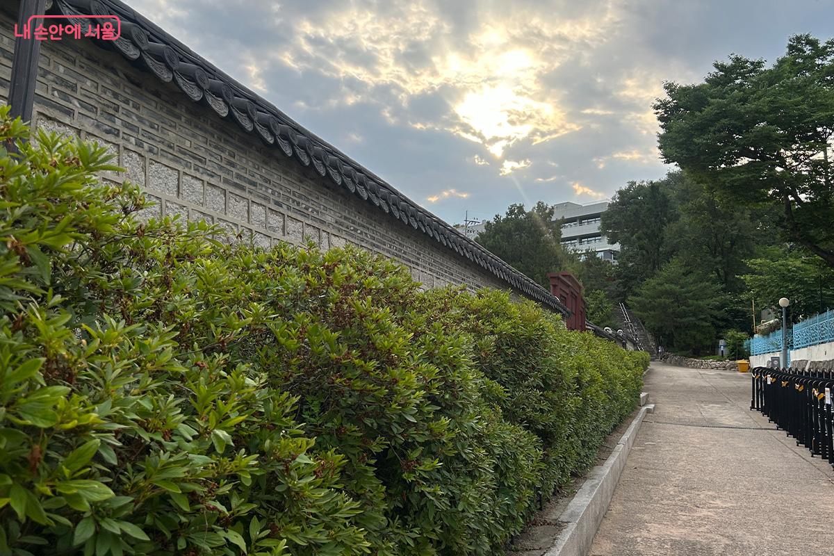 사직단 돌담을 따라 이어지는 산책로. 도심 속에서 조용히 걷기 좋은 길이다. ⓒ김성주
