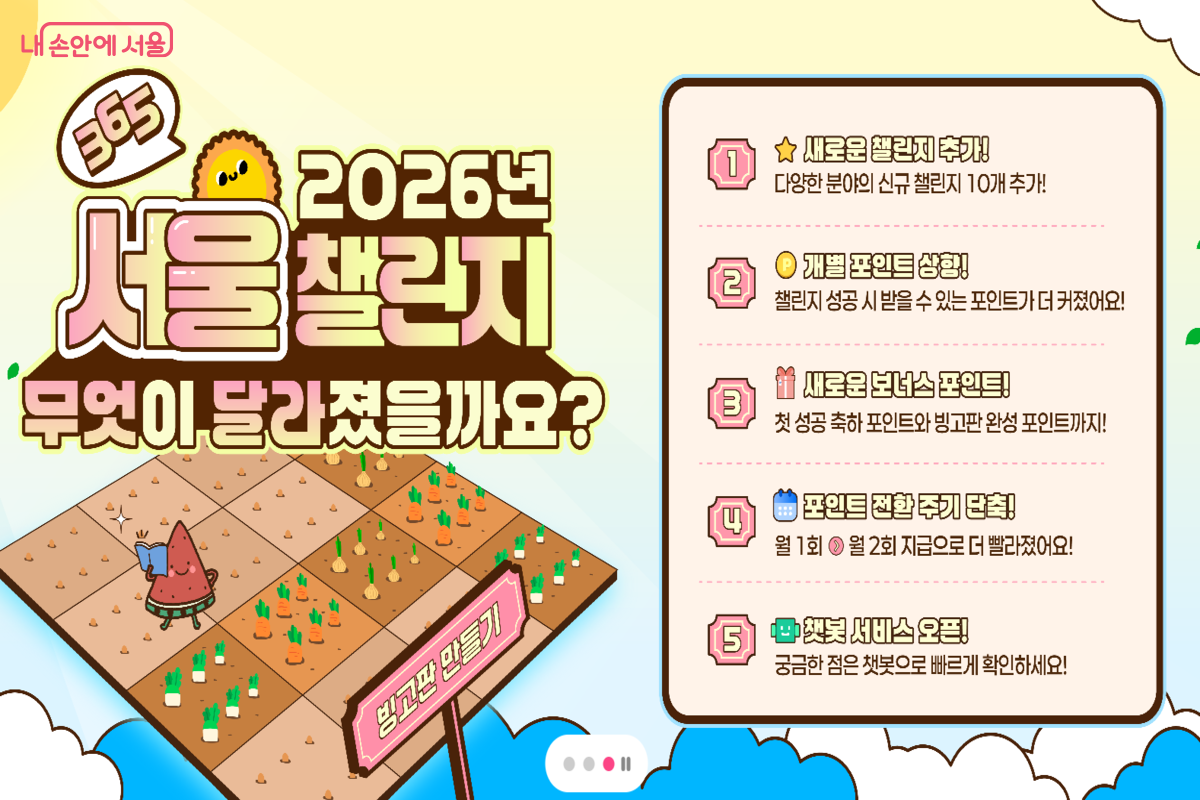 2026년 '365 서울챌린지 1기' 모집이 4일부터 시작되었다.