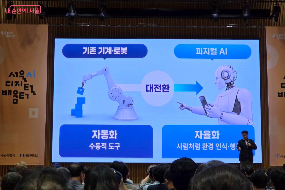 피지컬 AI(Physical AI)에 대해 설명해 주고 있는 김덕진 소장