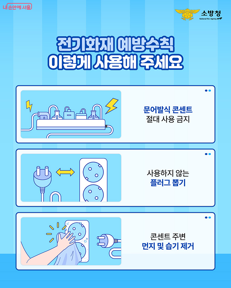전기화재 예방수칙 (출처: 소방청)
