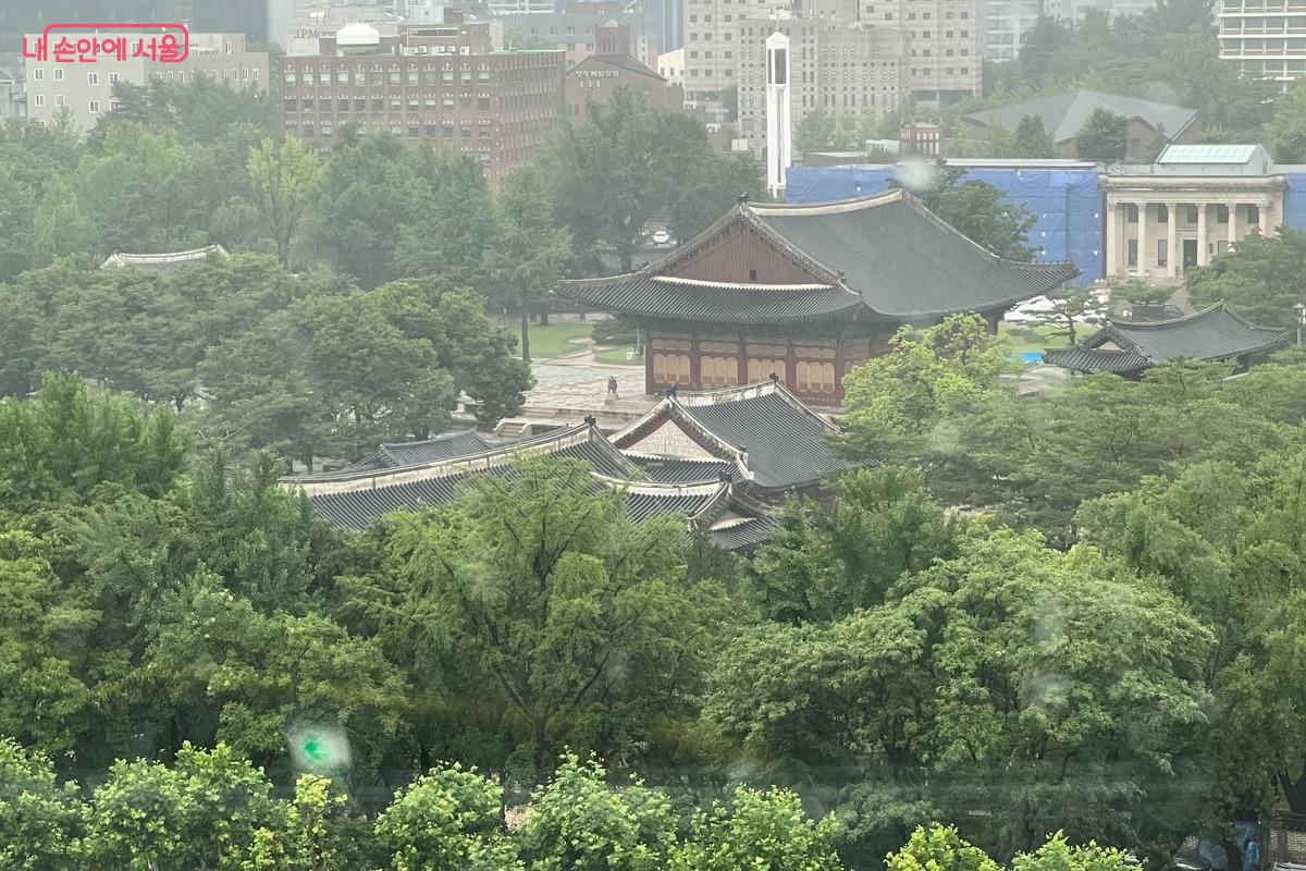 ‘하늘전망대’에서 바라본 덕수궁 ©제선영