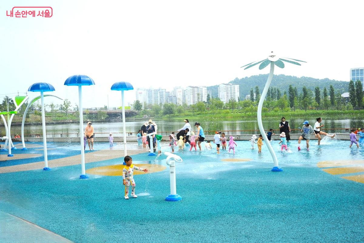 얕은 수심의 물놀이장은 유아들의 놀이터로 안성맞춤이다. ©조수봉